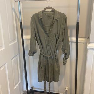 Abercrombie & Fitch Olive Green Shirt Dress